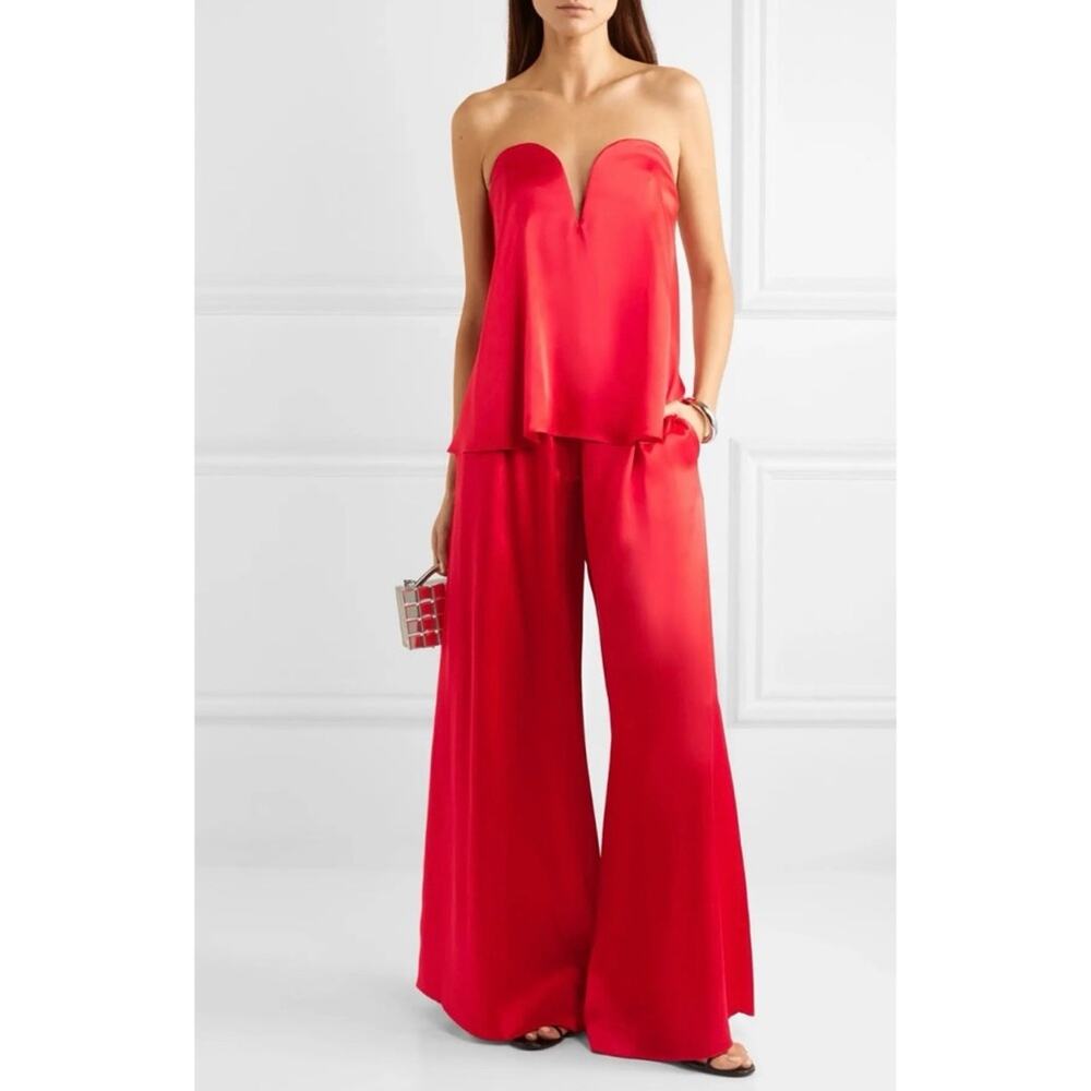 Michael Lo Sordo Laye Silk Satin and Faille Bustier Top